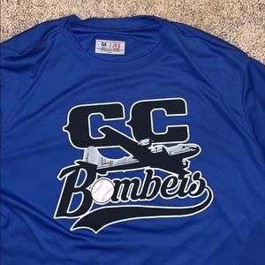 Adult Med Blue Cave Creek Bombers Baseball Shirt
